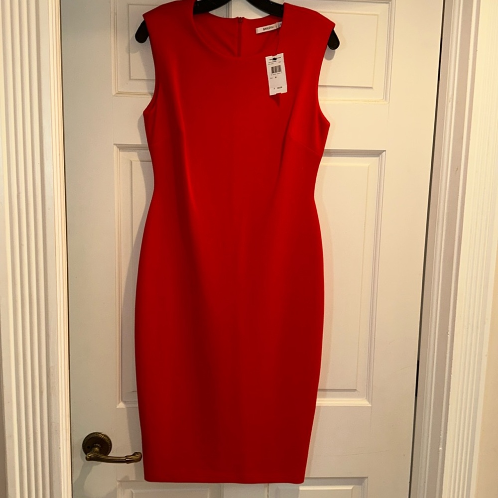 NWT Bailey 44 red stretchy jersey women’s midi dress sz M